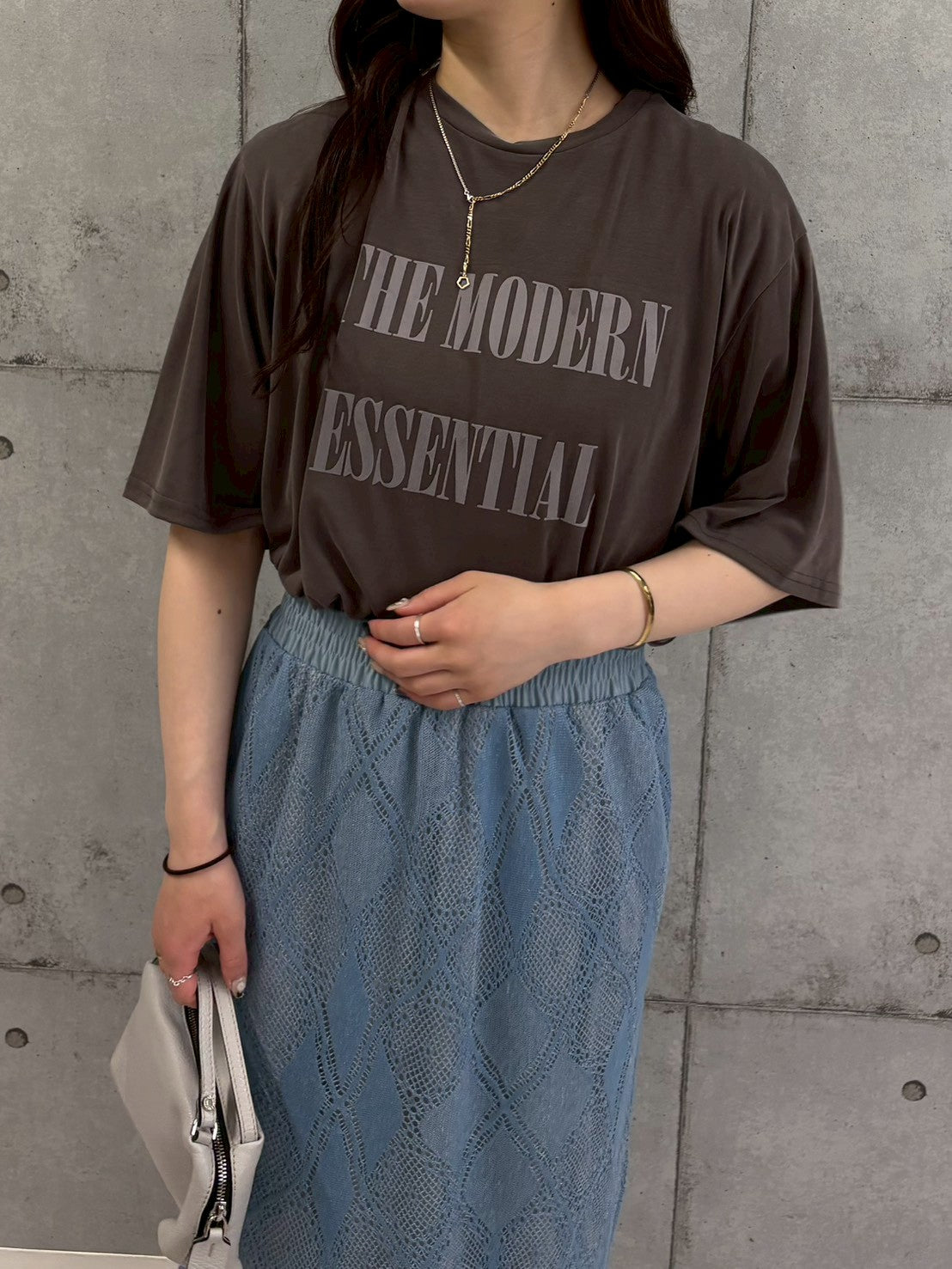 【ROSIEE】ソフトな風合いフロッキープリントTシャツ/R810317