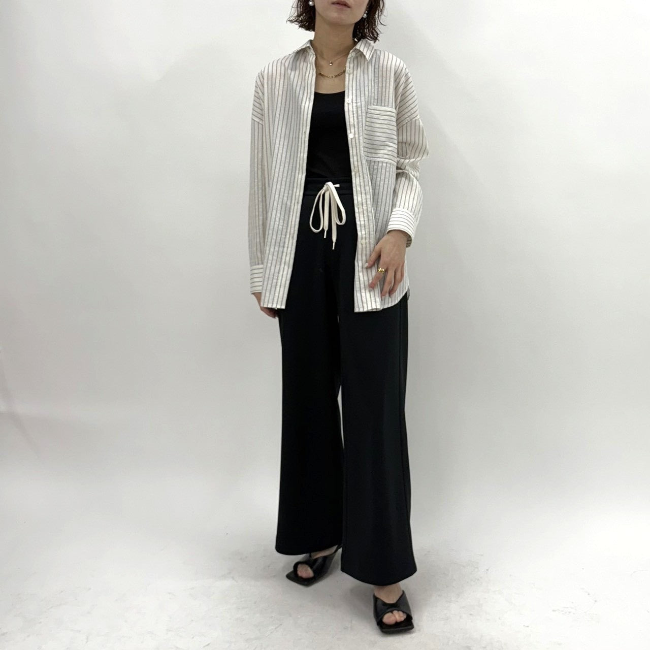 【cafune】セルロースストライプシャツ/15925