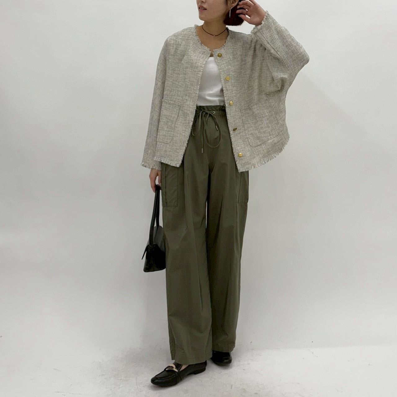 【cafune】メッシュツイードノーカラージャケット/15401