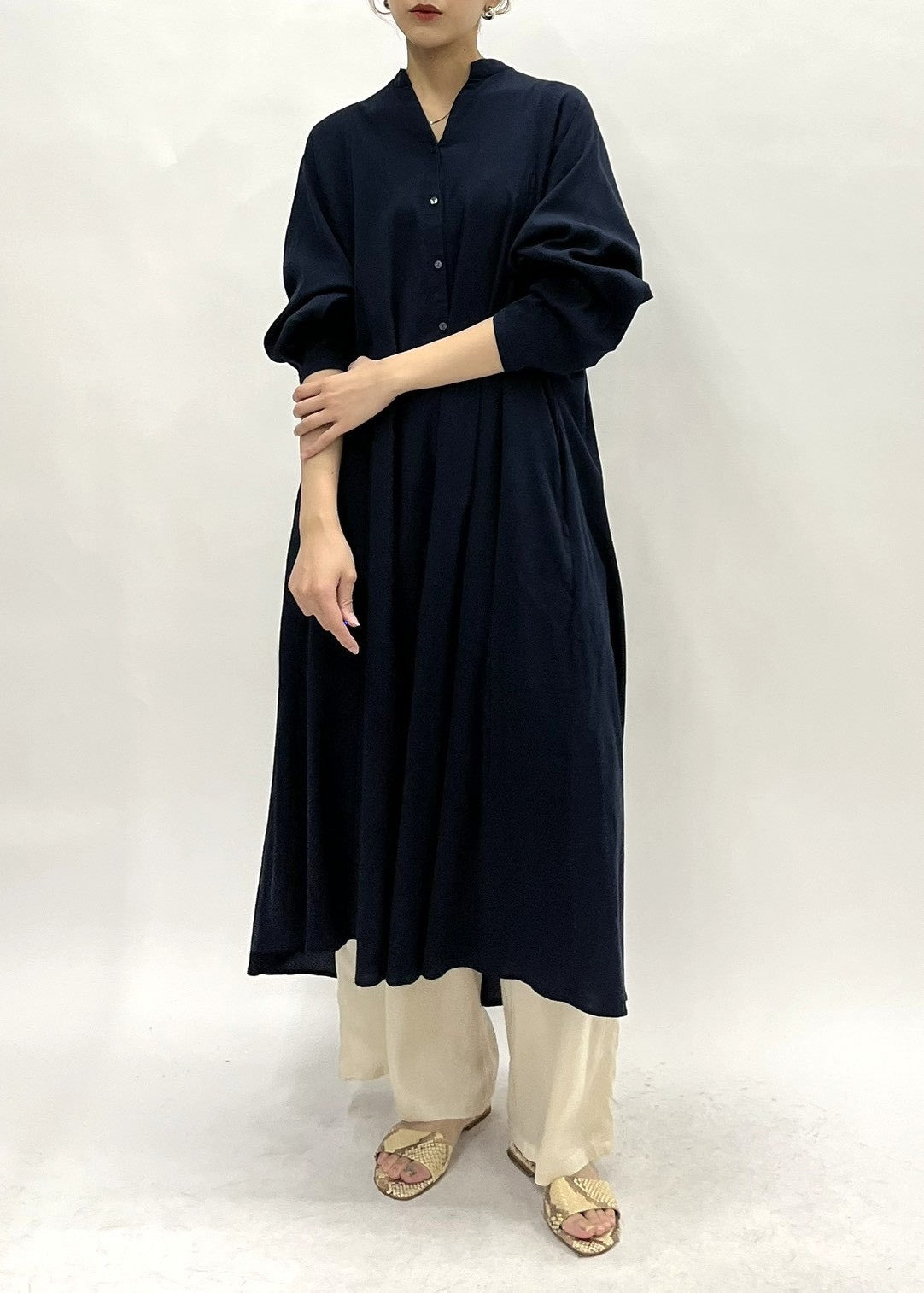 【PASSIONE】/バックギャザー切り替えワンピース/16101