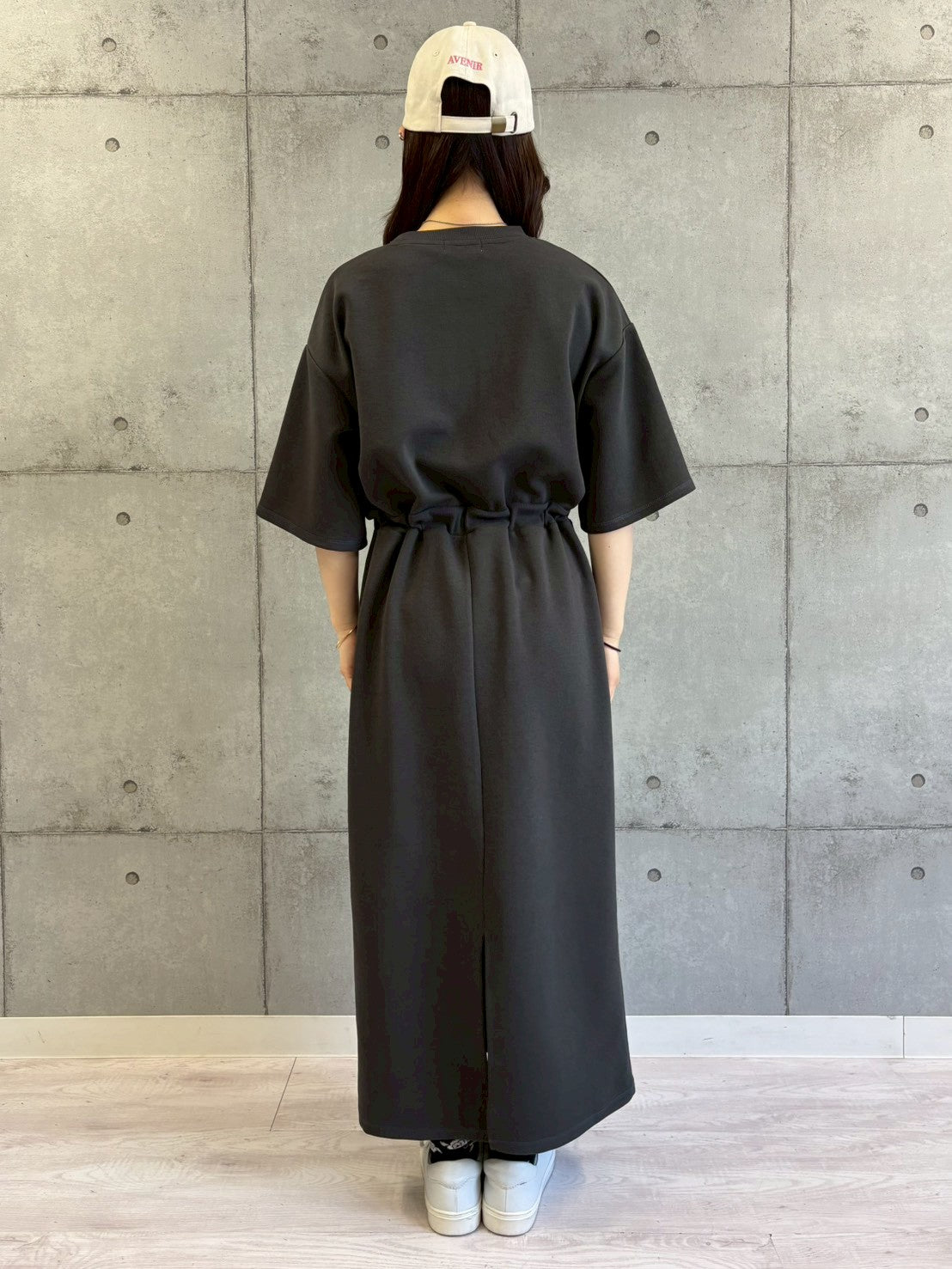 【ROSIEE】ロゴ刺繍ウエストマーク5分袖ワンピース/R810312