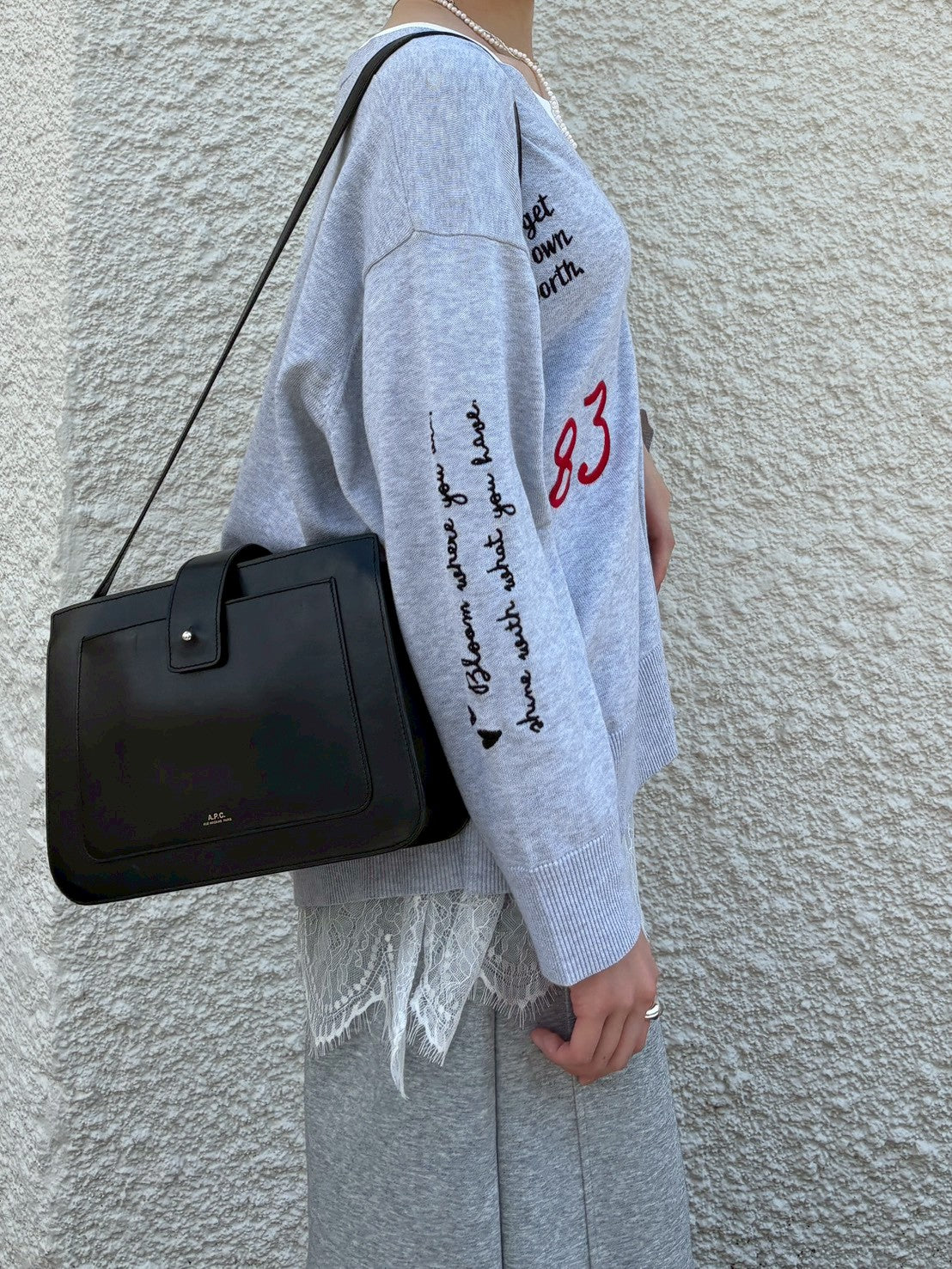 【ROSIEE】レタリング刺繡カーディガン/R851245