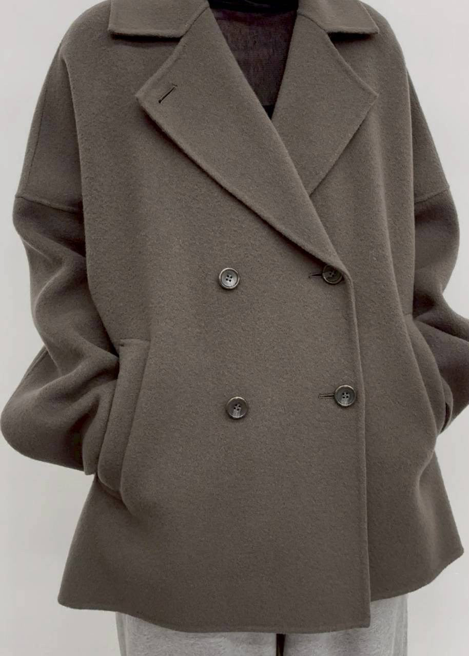 【CLOCHE】S140ダブルビーバーミドルPコート/652-84500