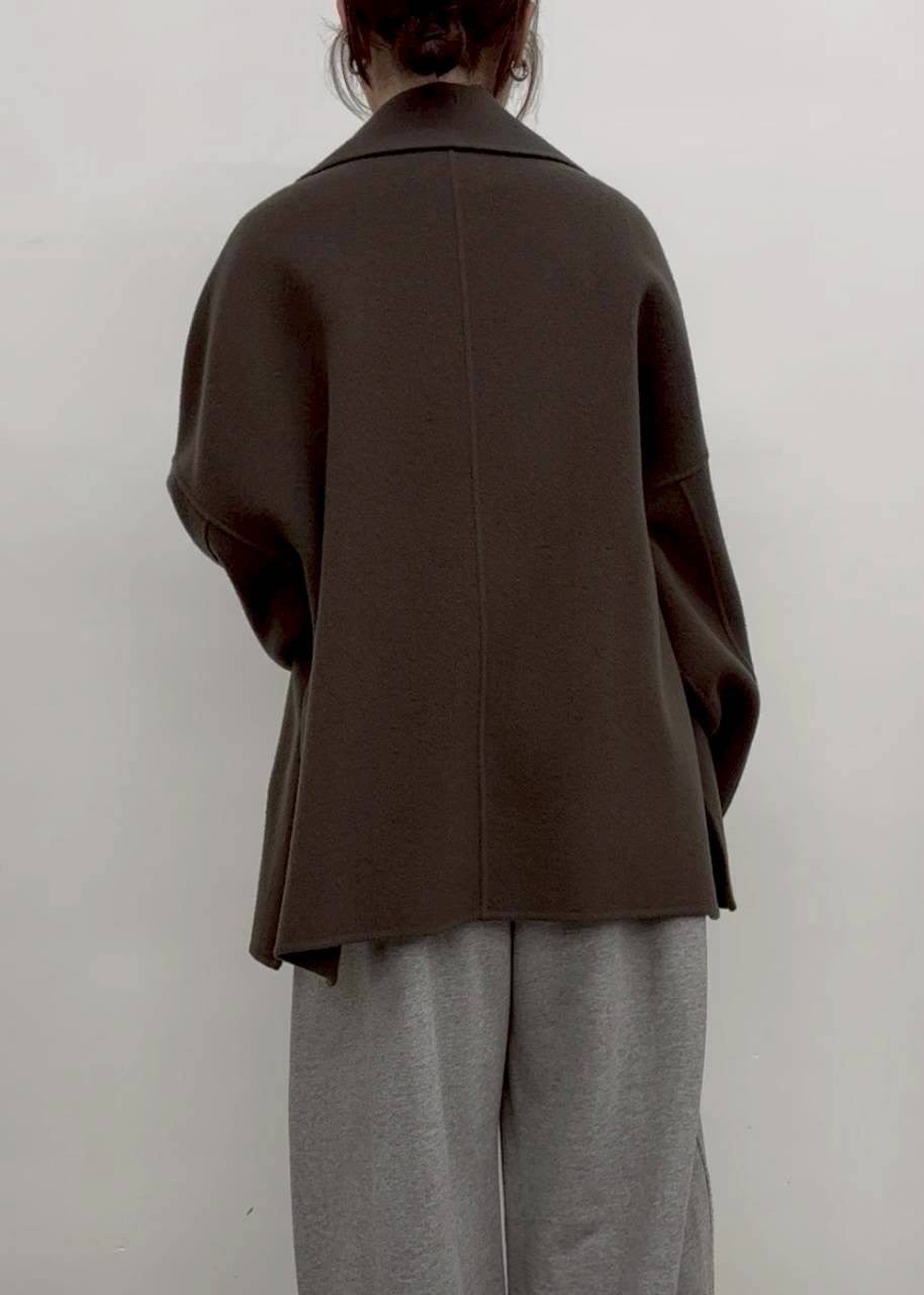 CLOCHE】S140ダブルビーバーミドルPコート/652-84500