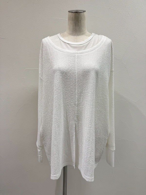 【CYAN TOKYO】チュールコンビフロントスリットトップス/504355