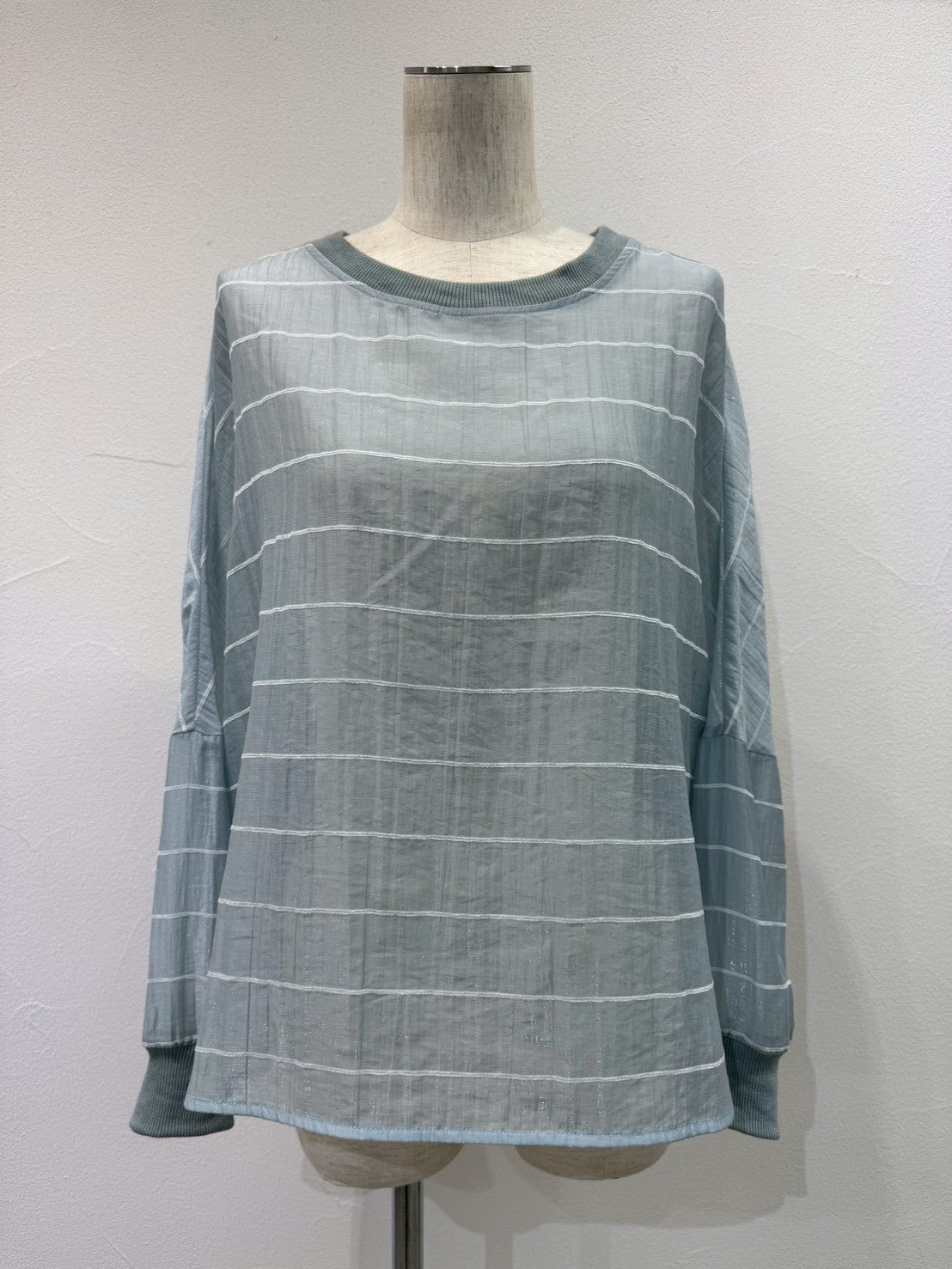 みかこ❣️Coomb ボーダーブラウス SCULPTURAL PIMA COTTON-POPLIN BLOUSE 彫刻的なピマコットン ポプリン