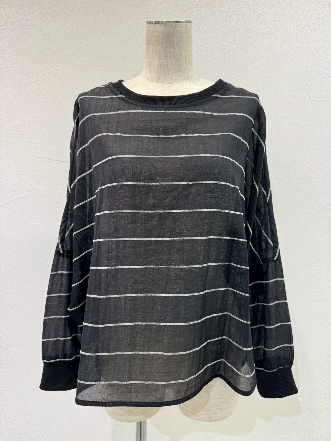 みかこ❣️Coomb ボーダーブラウス SCULPTURAL PIMA COTTON-POPLIN BLOUSE 彫刻的なピマコットン ポプリン