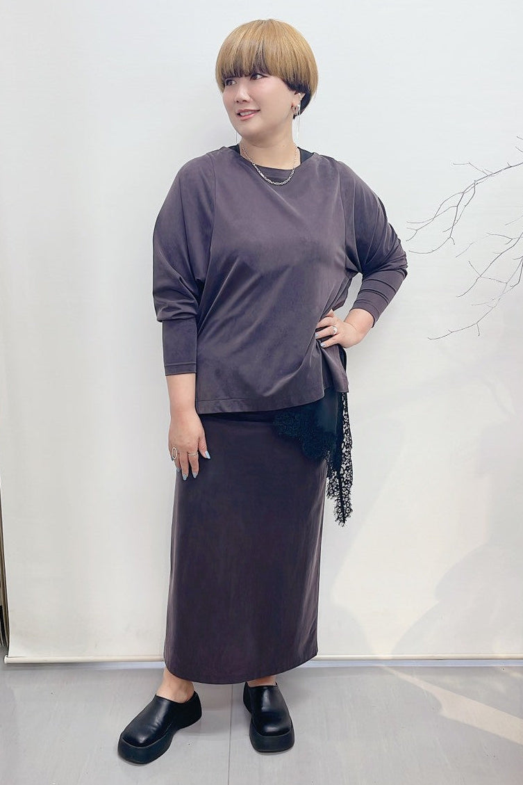 【cafune】フィブリルキュプラジャージーバックフレアスカート/35611