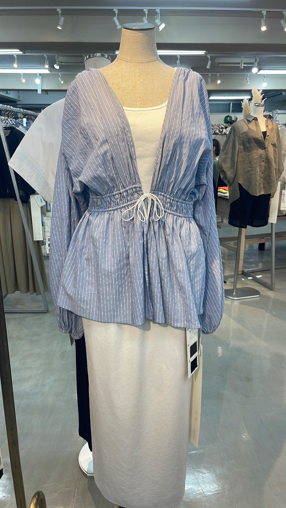 【cafune】ラメストライプ2WAYブラウス/25912