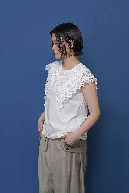 【CYAN TOKYO】レースカラーノースリトップス/601478