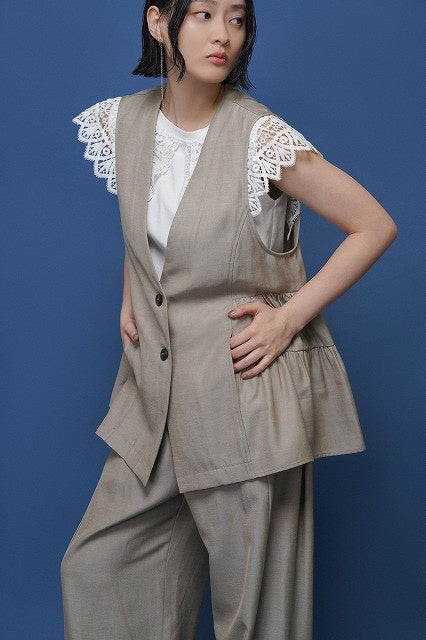 【CYAN TOKYO】レースカラーノースリトップス/601478