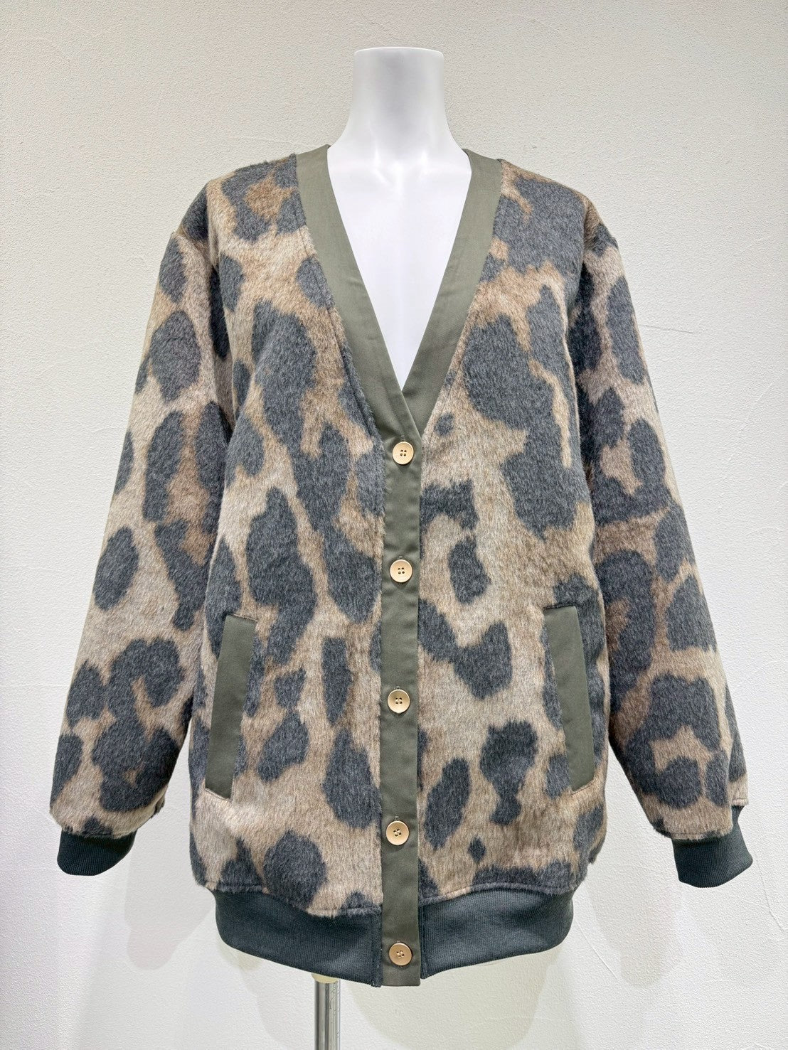 【CYAN TOKYO】レオパードシャギーリブカーデ/607543
