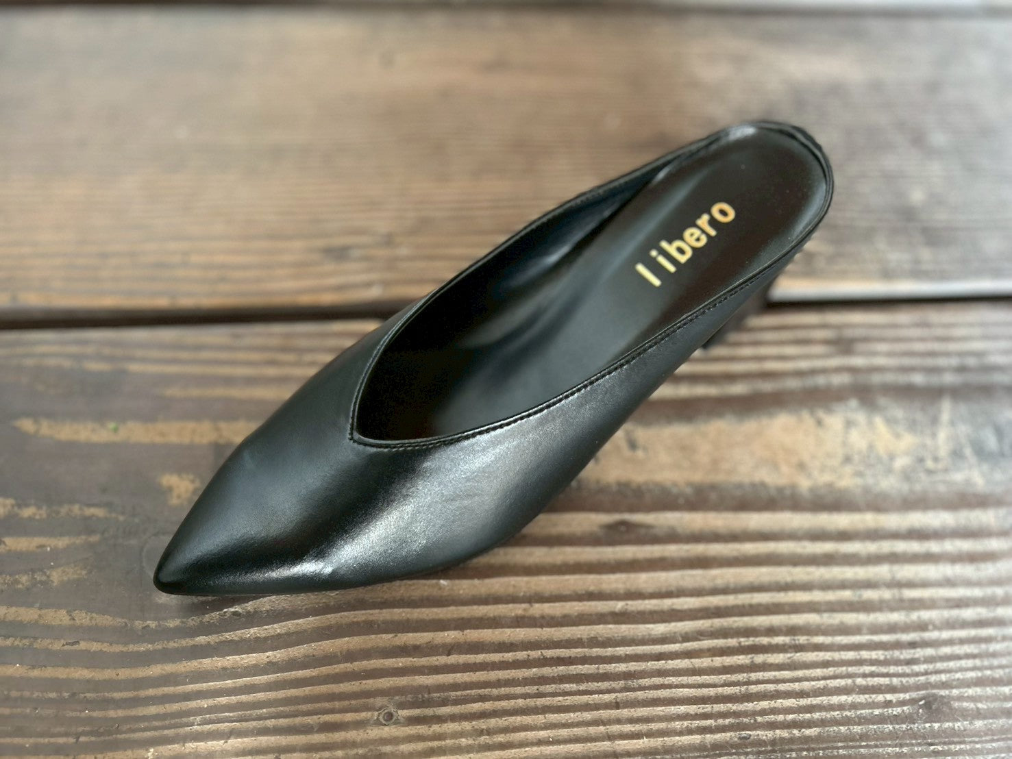 【再販・新色追加】【libero】Vカット走れるミュール　ヒール5センチ/14200