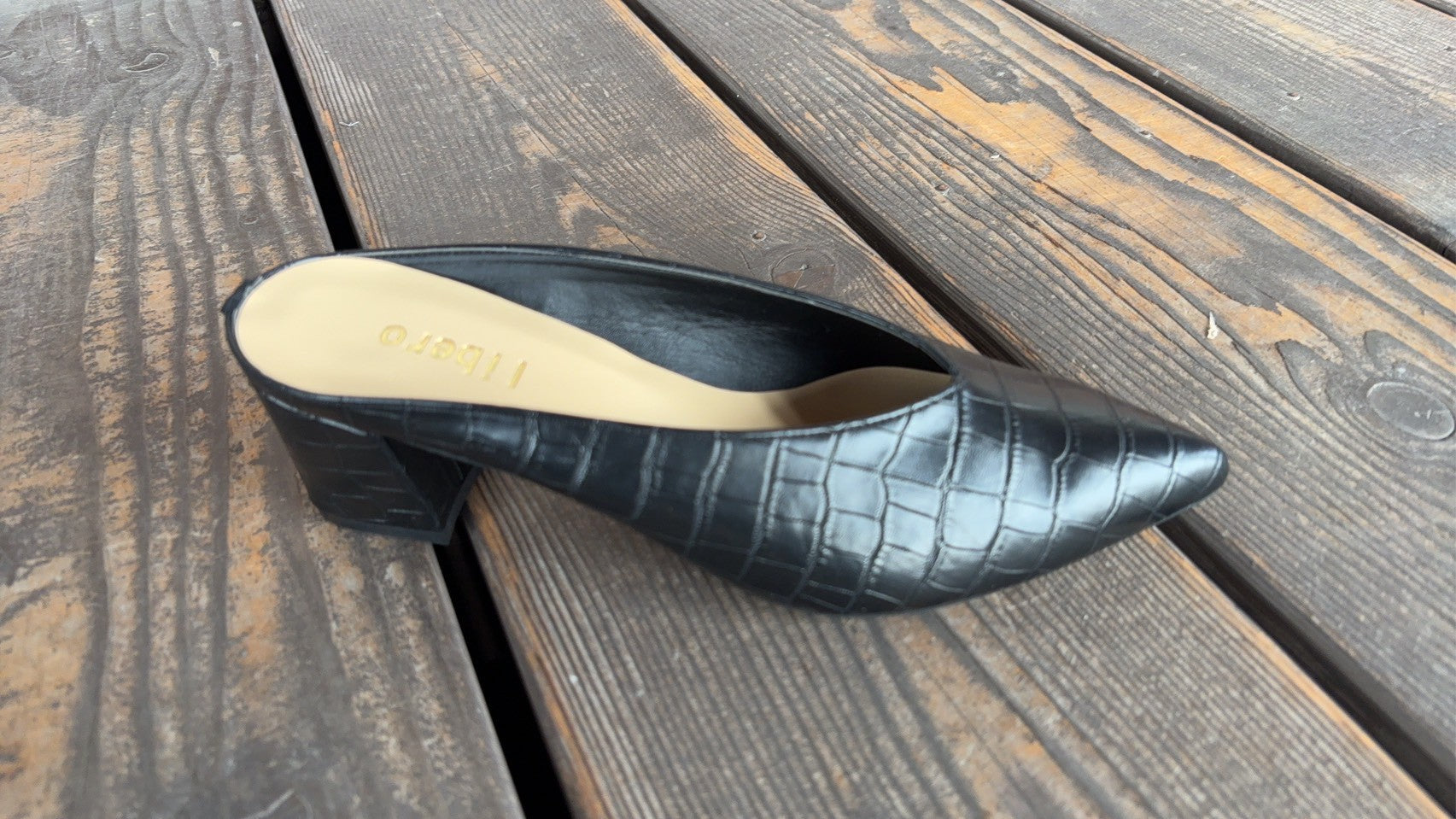 【再販・新色追加】【libero】Vカット走れるミュール　ヒール5センチ/14200