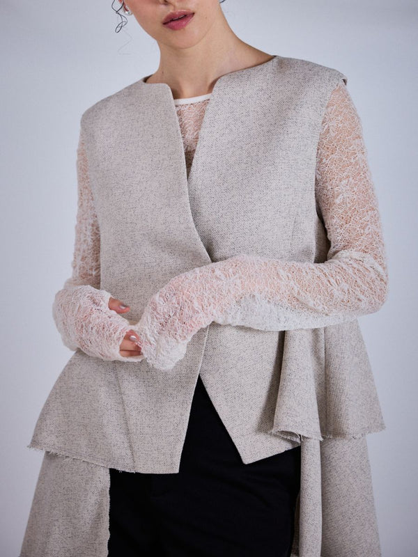 【Mewl】ツイードティアードベスト/M254-43041