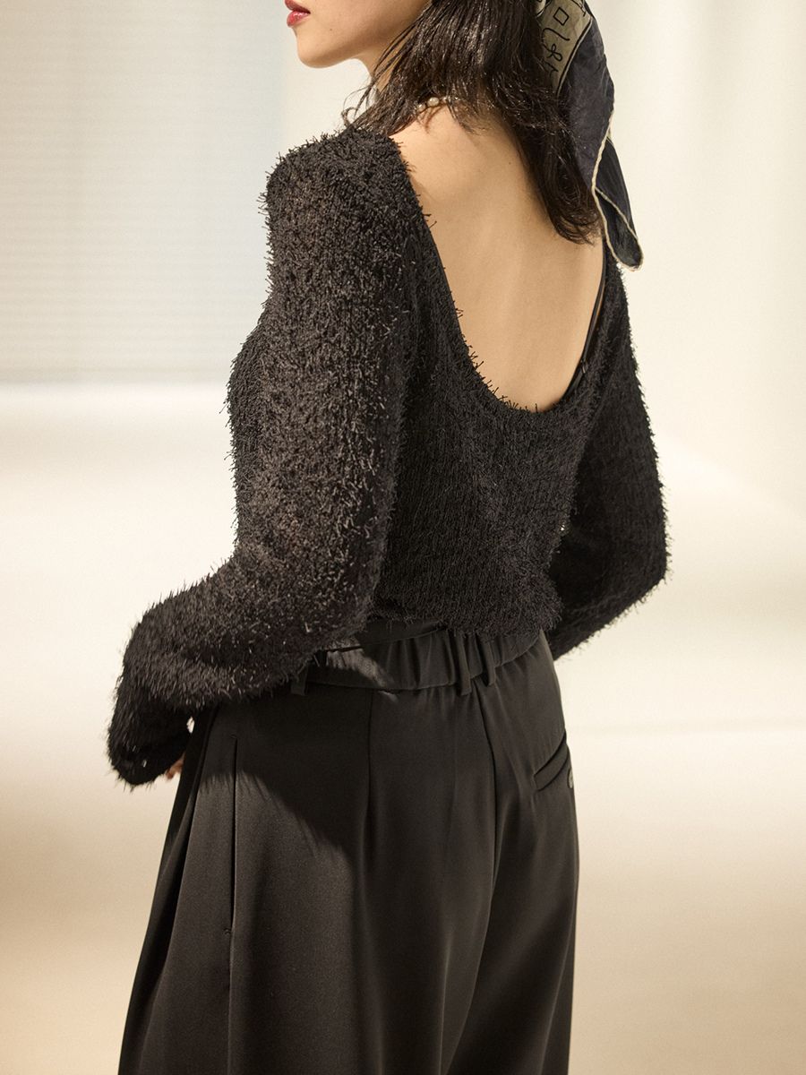 【Mewl】ブークレーバックオープントップス/M254-83056