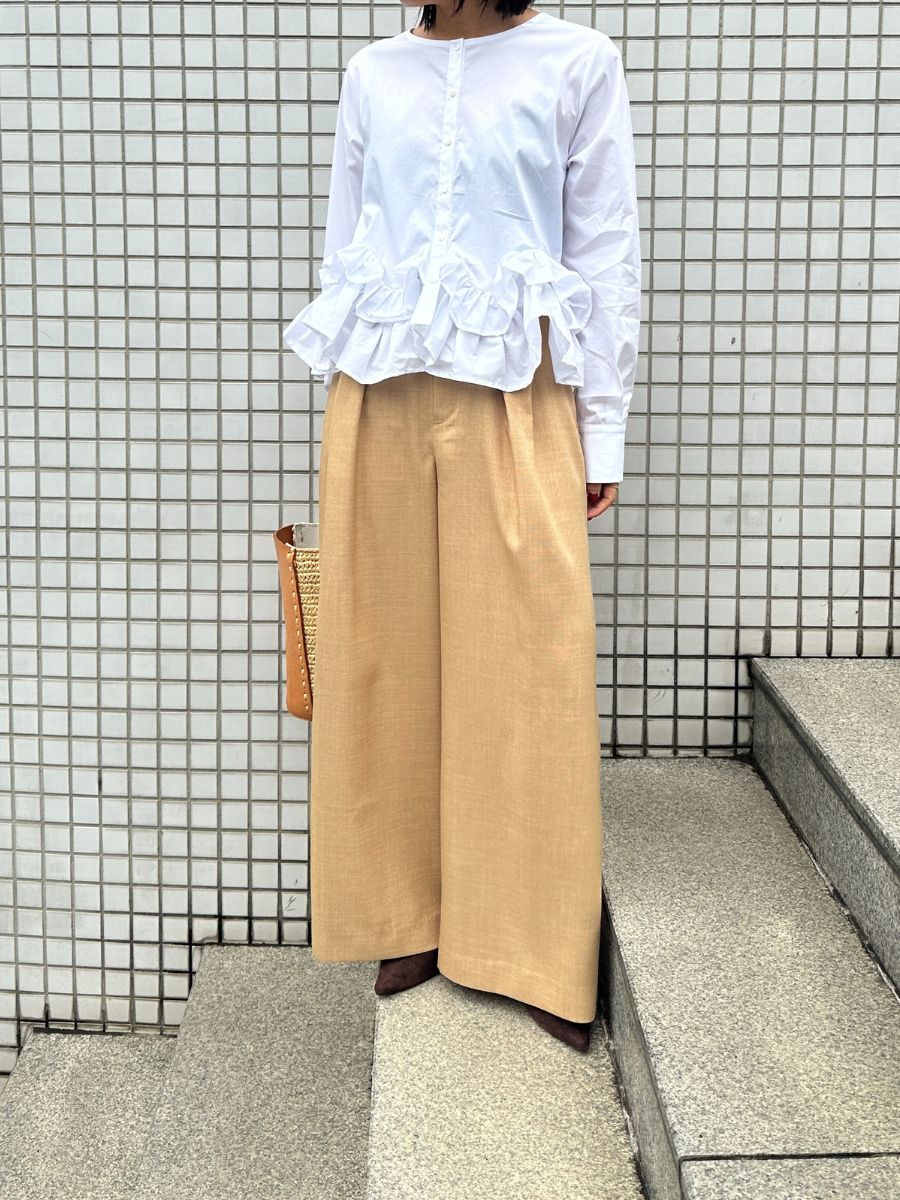 【Mewl】ペプラムフリル2WAYブラウス/M261-13005