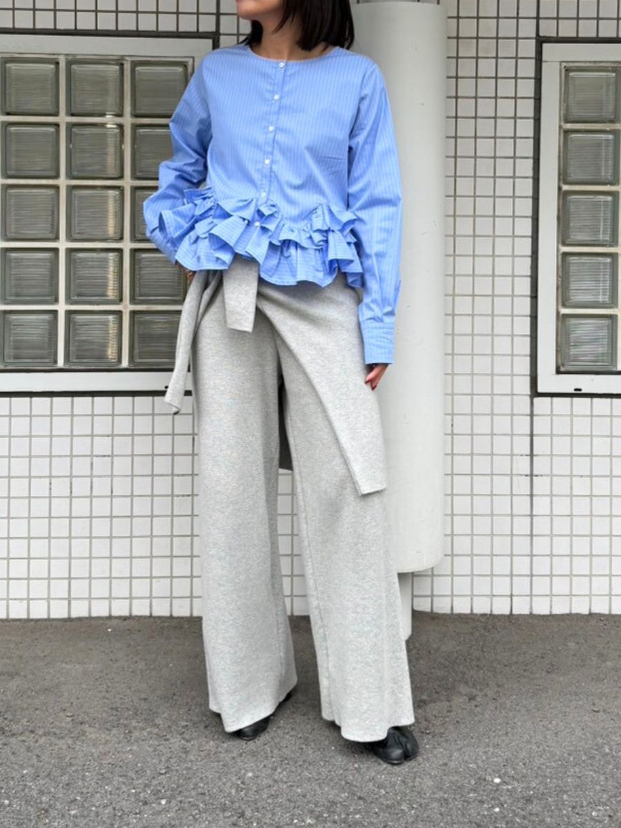 【Mewl】ペプラムフリル2WAYブラウス/M261-13005