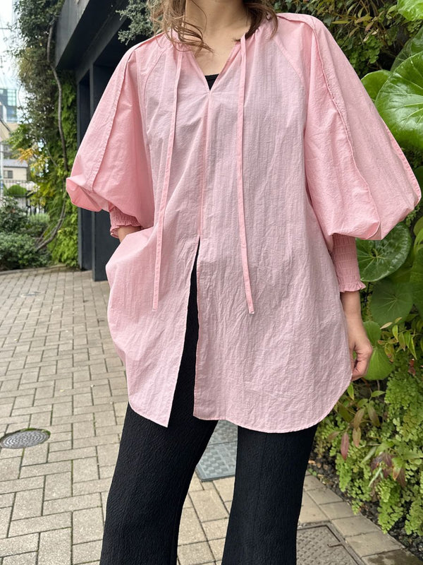 【Mewl】シャーリングカフスチュニックシャツ/M261-13006