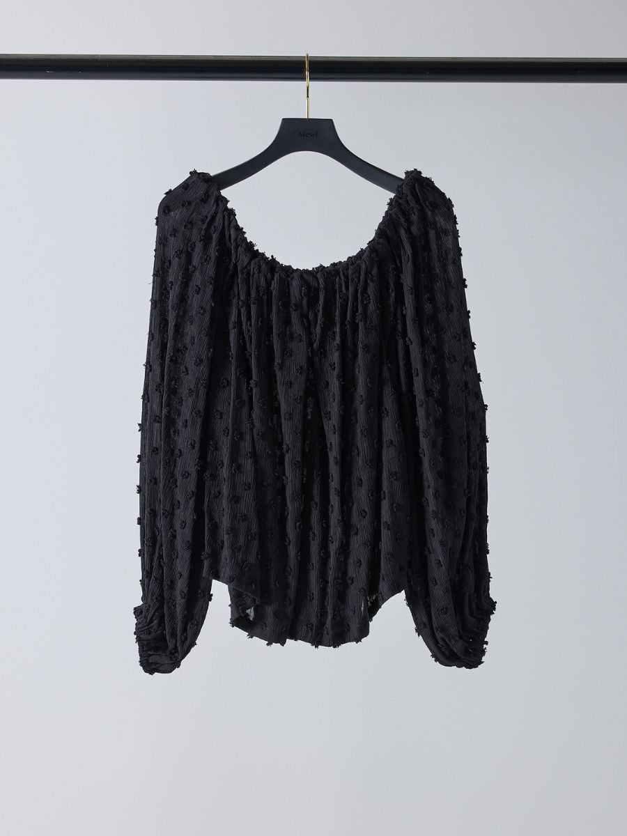 【Mewl】ドットジャガードオフショルブラウス/M261-13008