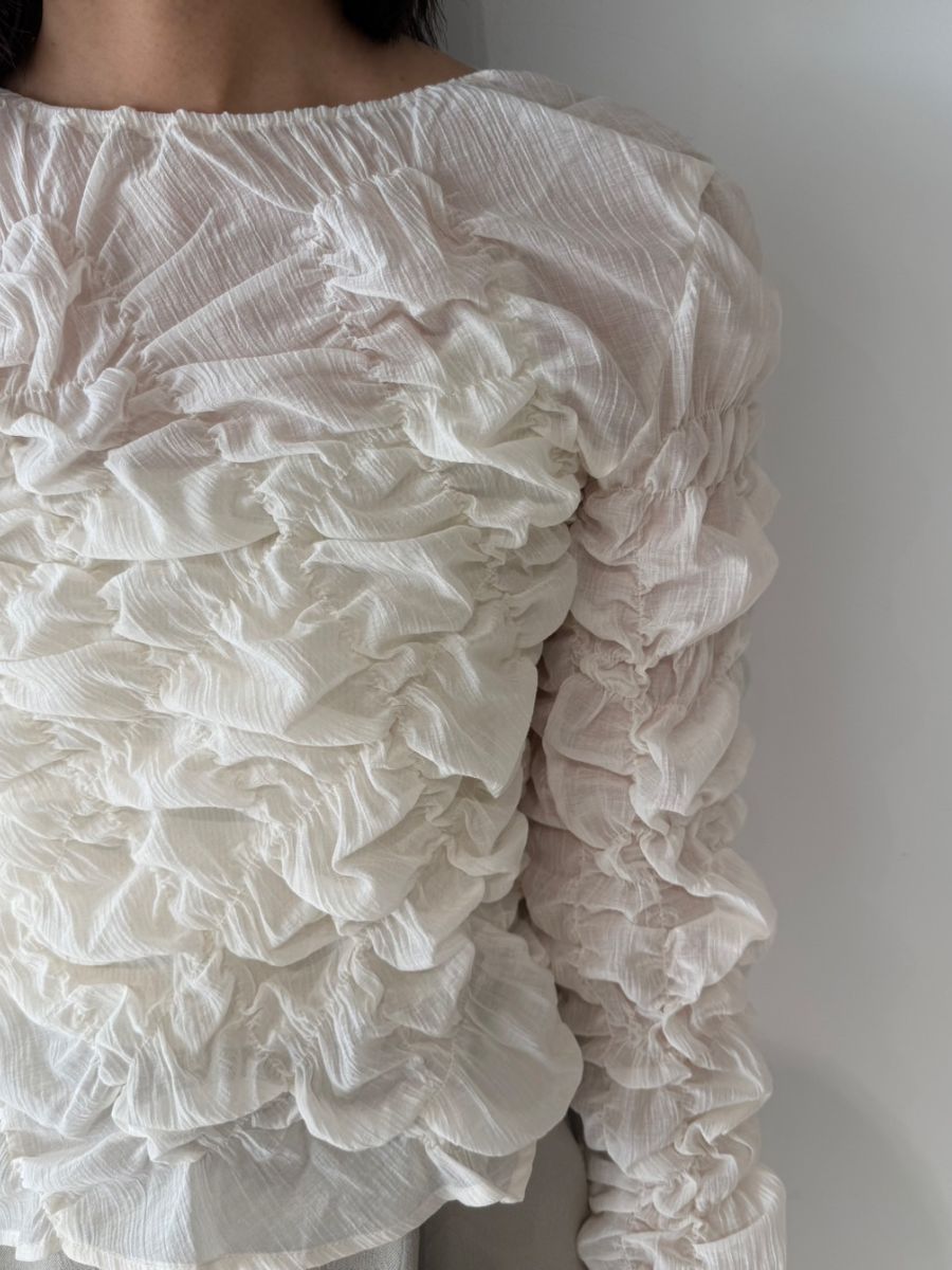 【Mewl】シャーリングトップス/M261-13031