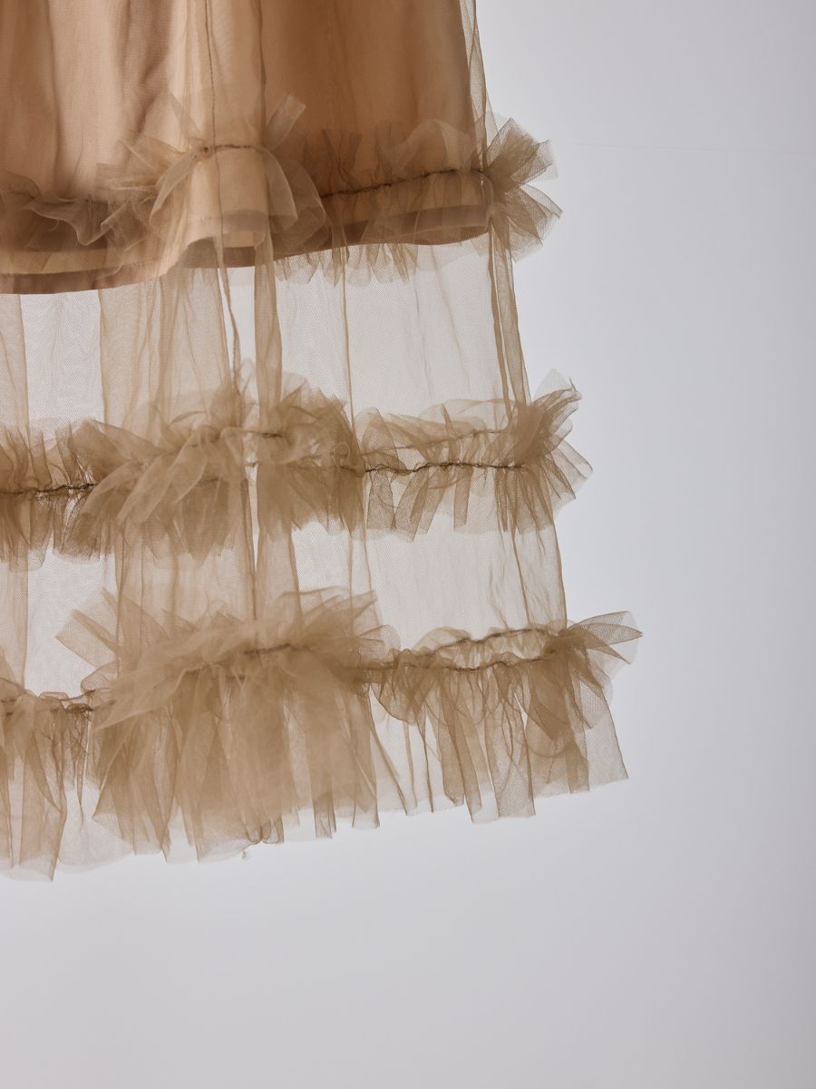 【Mewl】チュールティアードスカート/M261-23004