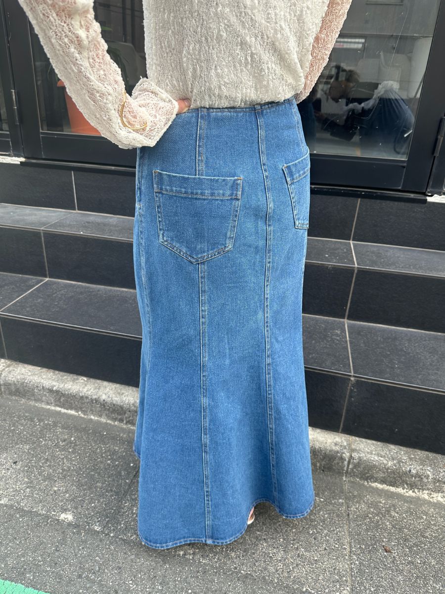 【Mewl】デニムマーメイドスカート/M261-23018