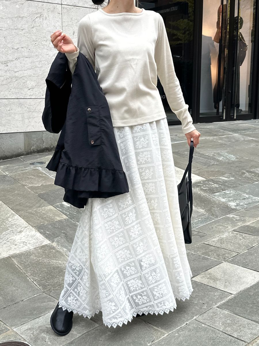 【Mewl】レースサーキュラースカート/M261-23019