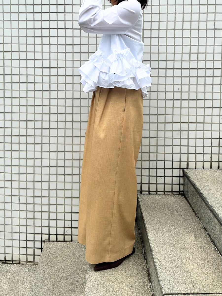 【Mewl】ベルト付きタックワイドパンツ/M261-33003