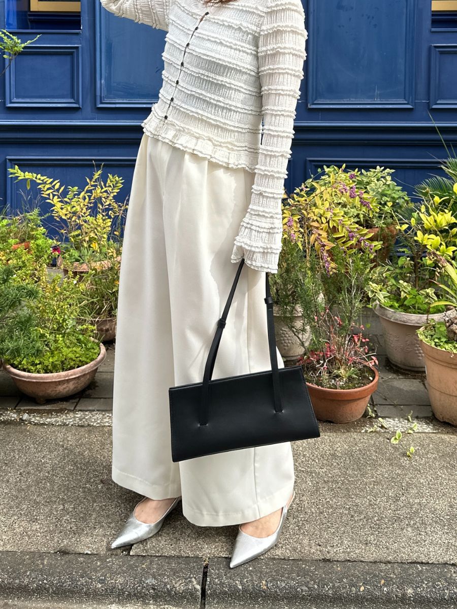 【Mewl】ベルト付きタックワイドパンツ/M261-33003