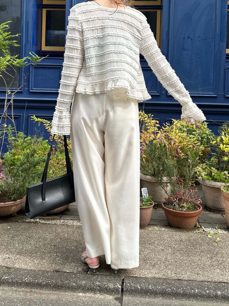 【Mewl】ベルト付きタックワイドパンツ/M261-33003