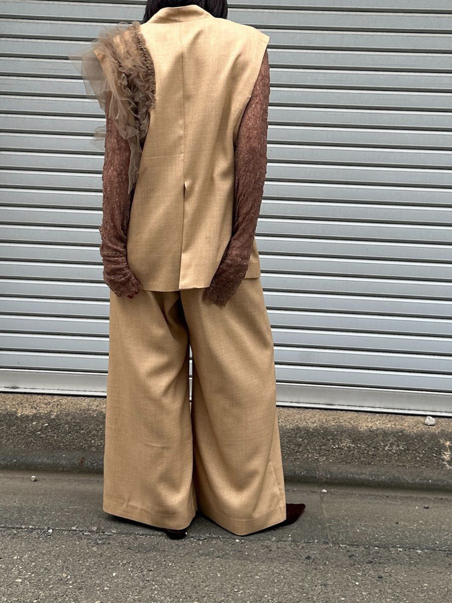 【Mewl】ベルト付きタックワイドパンツ/M261-33003