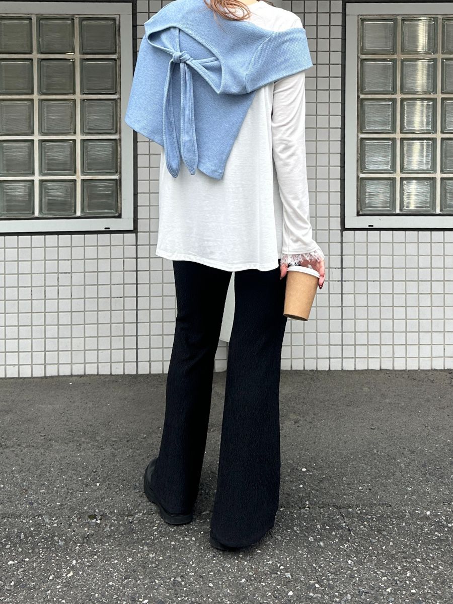 【Mewl】ふくれジャガードフレアパンツ/M261-33020