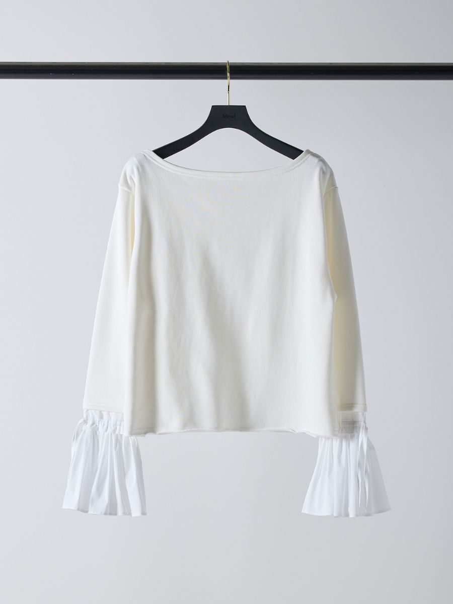 【Mewl】オフショルシャツスリーブスウェット/M261-83011