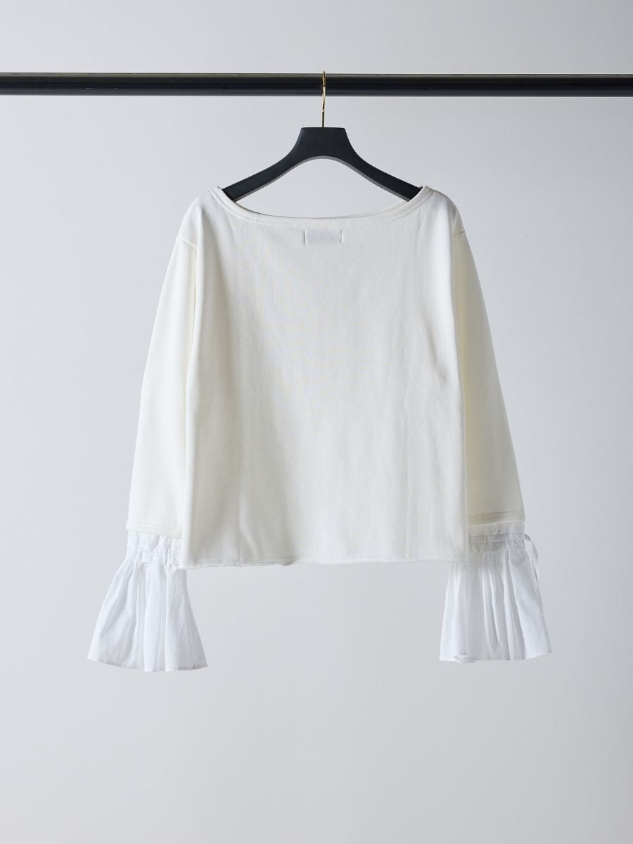 【Mewl】オフショルシャツスリーブスウェット/M261-83011