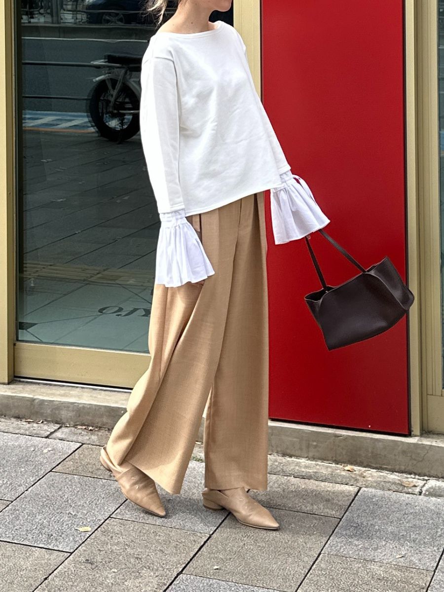 【Mewl】オフショルシャツスリーブスウェット/M261-83011