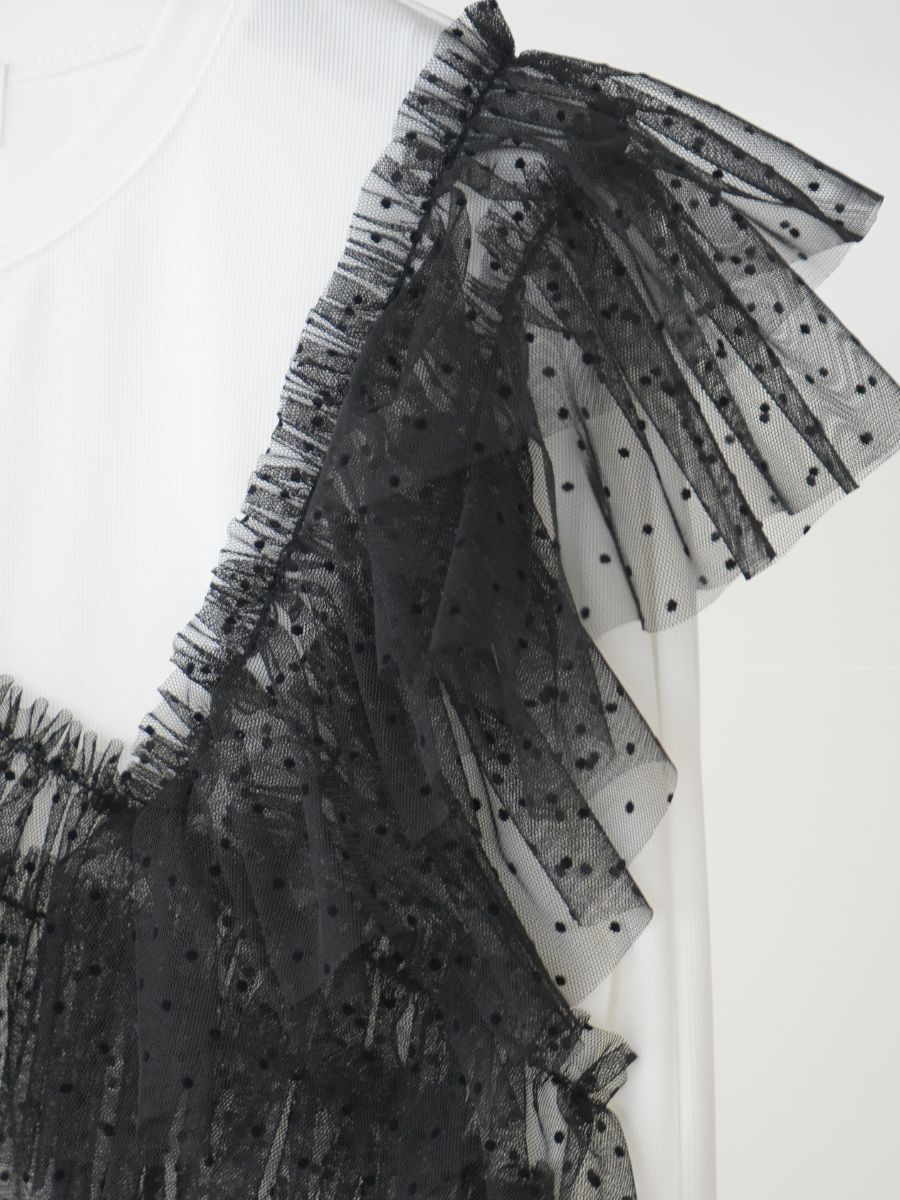 【Mewl】ドットチュールドッキングトップス/M261-83029