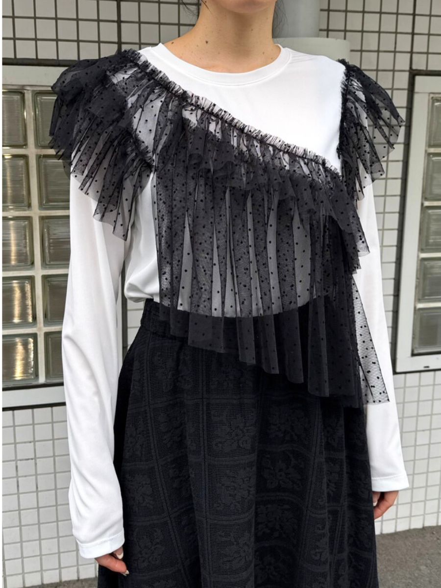 【Mewl】ドットチュールドッキングトップス/M261-83029