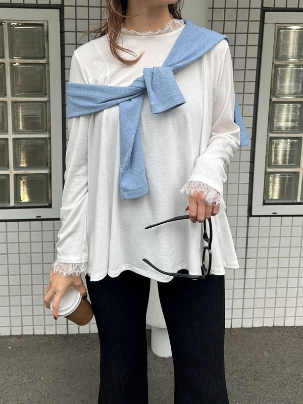 【Mewl】レースカラーフレアトップス/M261-83030