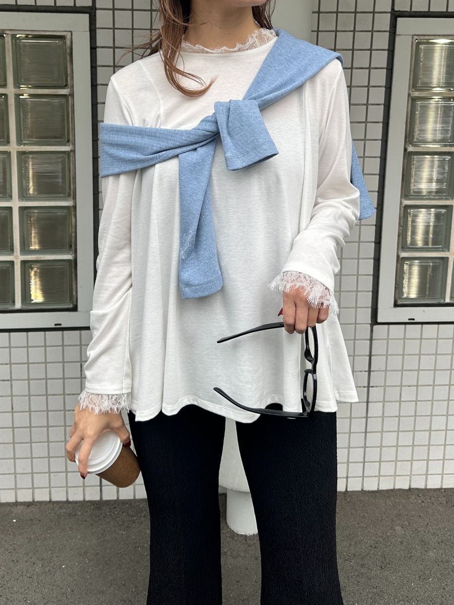 【Mewl】レースカラーフレアトップス/M261-83030