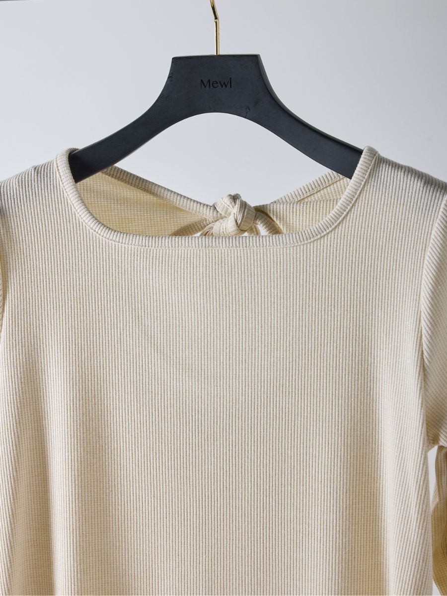 【Mewl】ラメリブバックリボントップス/M261-87023