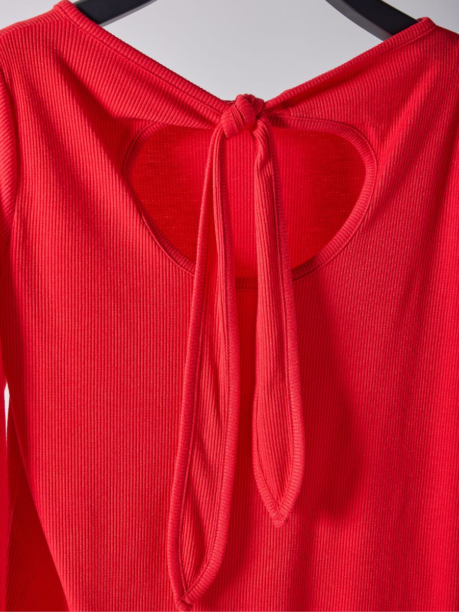 【Mewl】ラメリブバックリボントップス/M261-87023