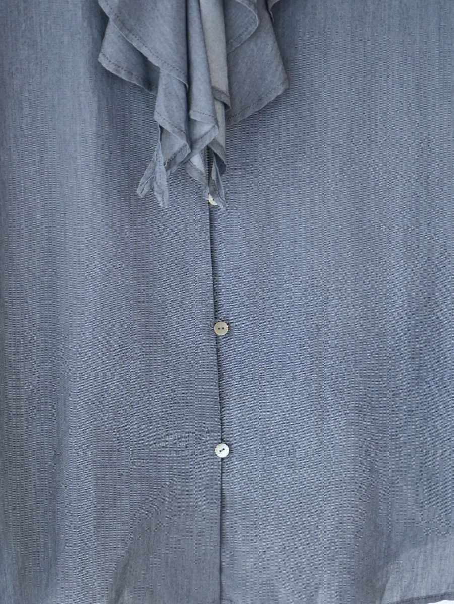 【Mewl】3ozデニムラッフルブラウス/M262-13077