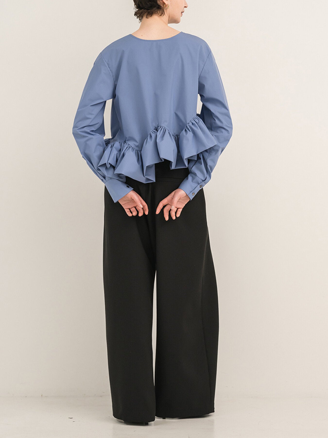 【Mewl】アシメペプラムラッフルブラウス/M263-18105