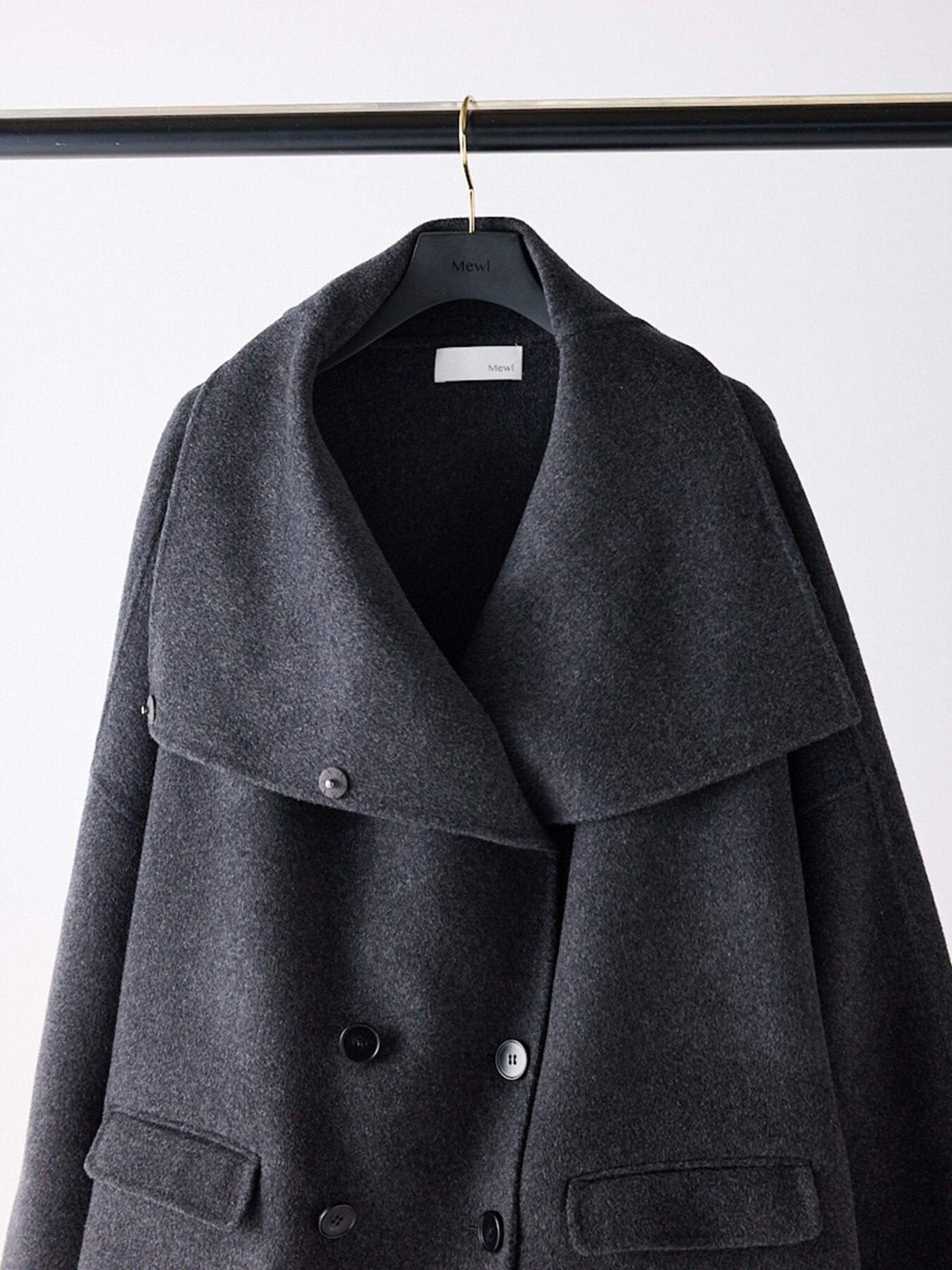 【Mewl】ダブルフェイススタンドカラーコート/M263-73129