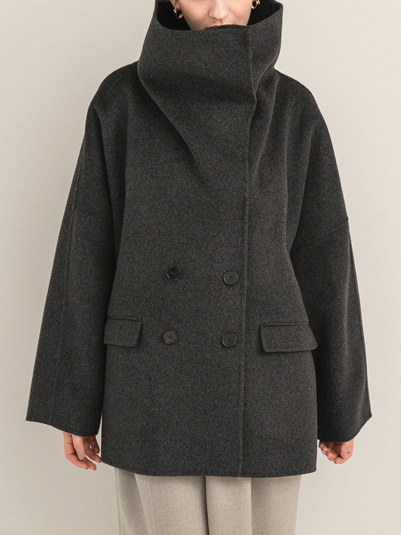 【Mewl】ダブルフェイススタンドカラーコート/M263-73129