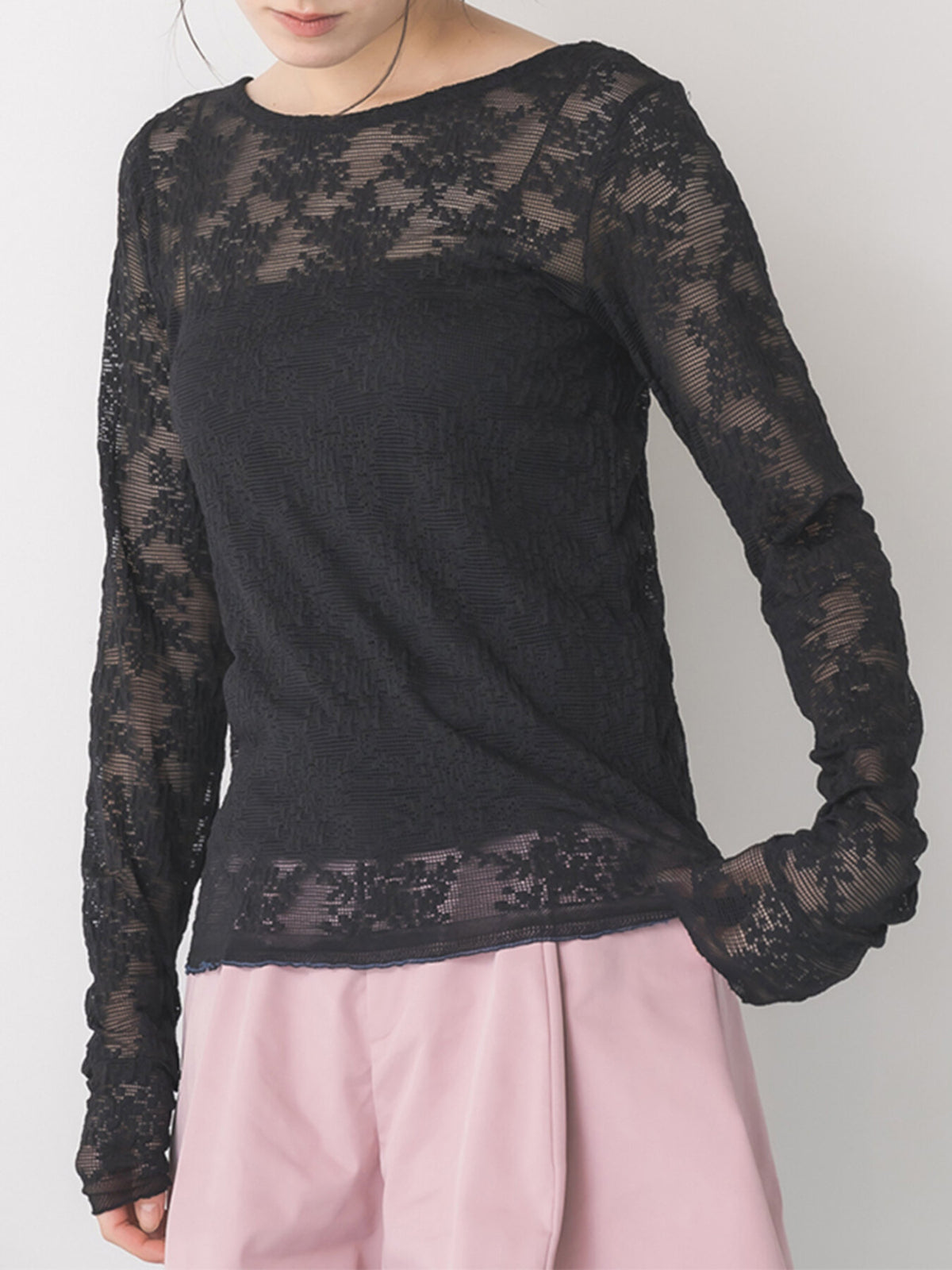 【Mewl】レースロングスリーブトップ/M264-88190