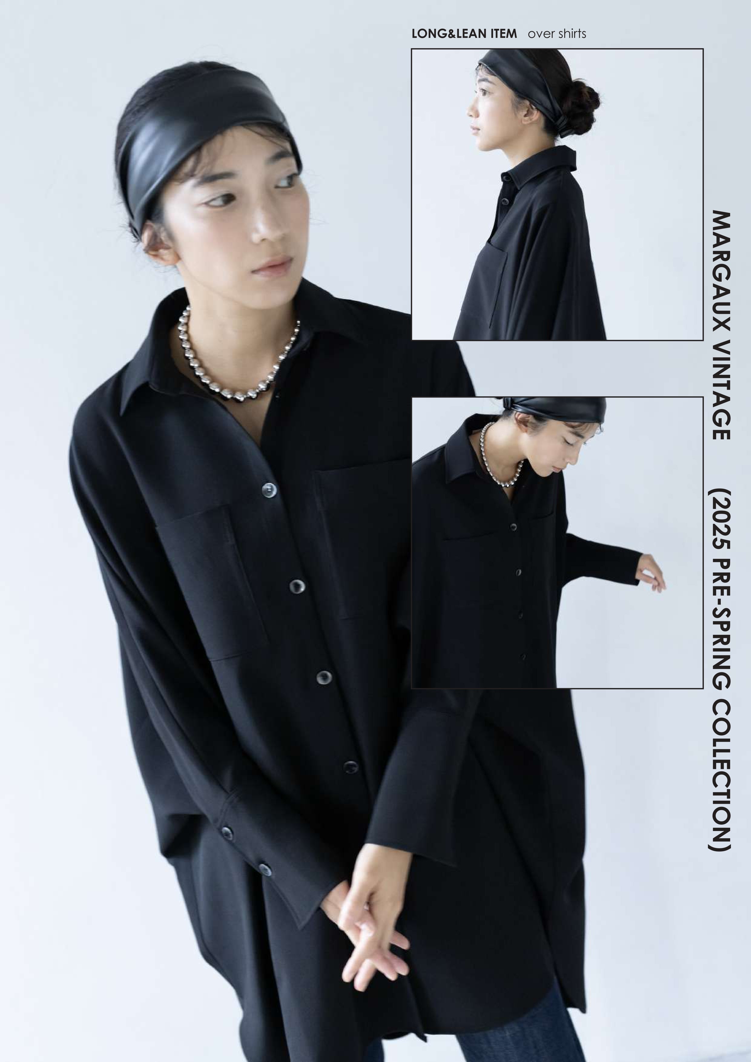 【MARGAUX VINTAGE】オーバーチュニックレングスシャツ/MG BL-25016-S
