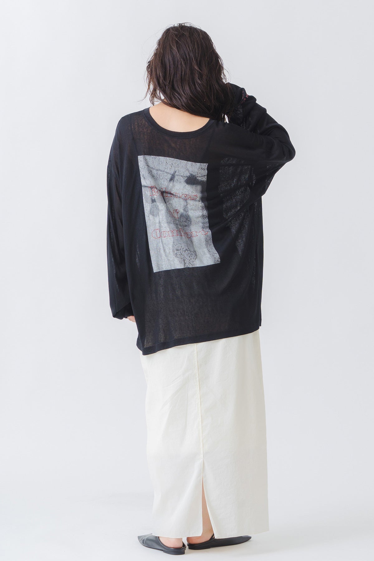 【WHYTO.】2wayシアープリントロングT/WHT27HCS4026