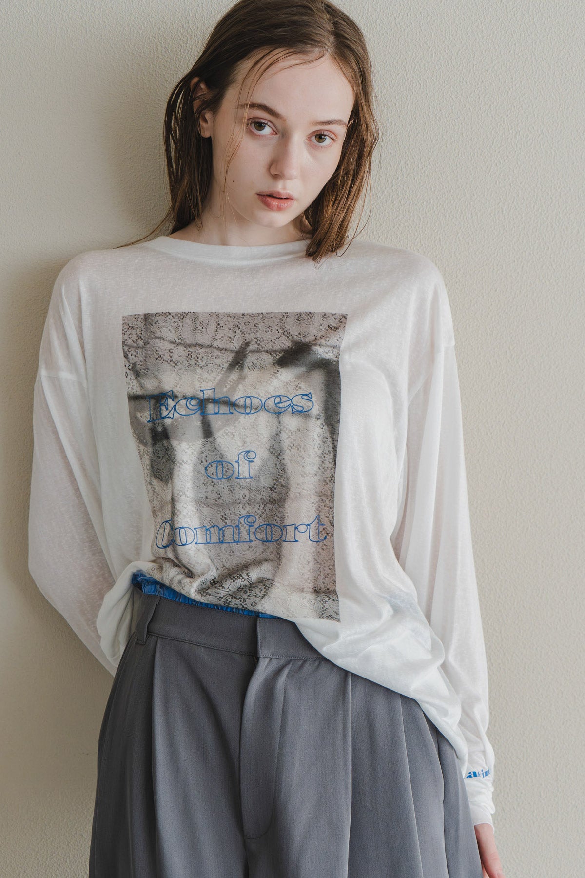 【WHYTO.】2wayシアープリントロングT/WHT27HCS4026